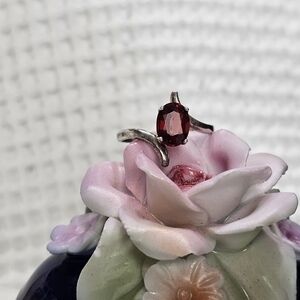 Kabana Sterling Garnet Vintage Bypass Ring 7.5